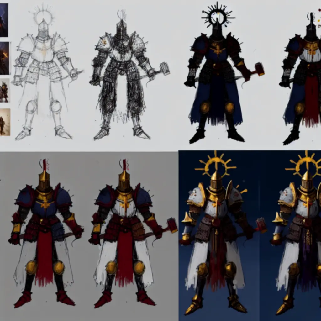 Finalny render Zelota w porównaniu do konceptu